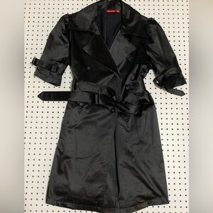 Elle Sleek Black Trench Coat
